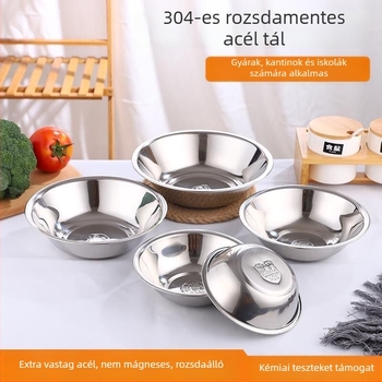 304 rozsdamentes acél konyhai tál, kerek, átmérő 10–17,9 cm, egyszínű, egyszerű stílus