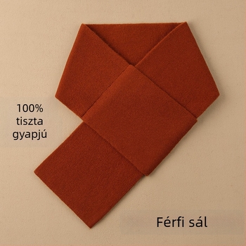 100% gyapjú férfi rövid kötött sál téli időszakra, meleg és sokoldalú - ajándék a barátodnak