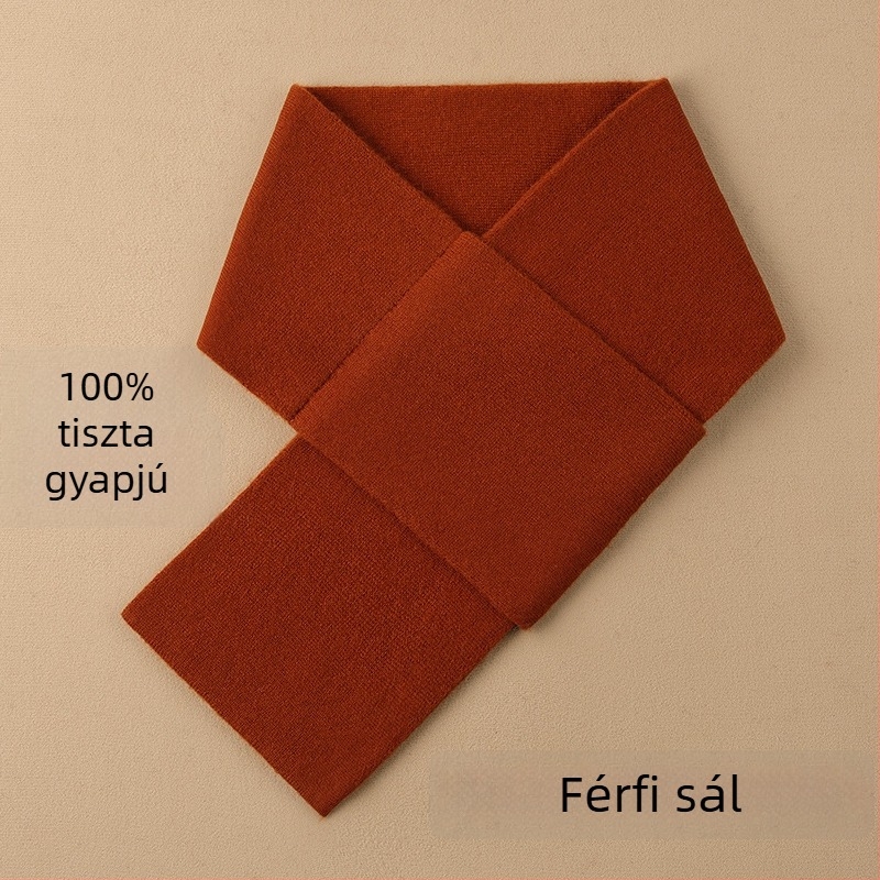 100% gyapjú férfi rövid kötött sál téli időszakra, meleg és sokoldalú - ajándék a barátodnak