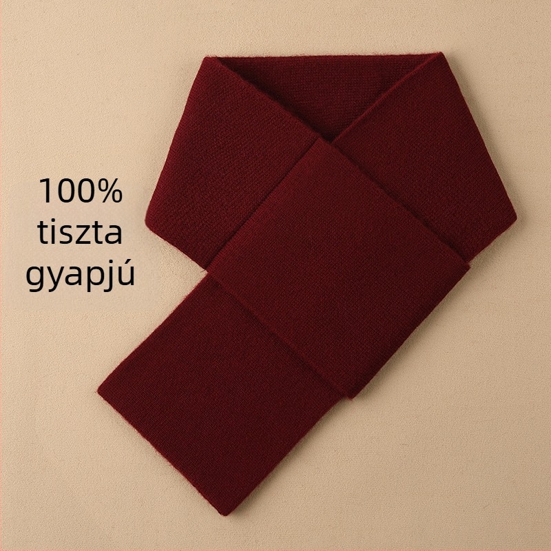 100% gyapjú férfi rövid kötött sál téli időszakra, meleg és sokoldalú - ajándék a barátodnak