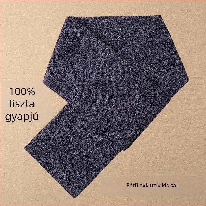 100% gyapjú férfi rövid kötött sál téli időszakra, meleg és sokoldalú - ajándék a barátodnak