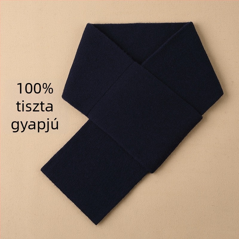 100% gyapjú férfi rövid kötött sál téli időszakra, meleg és sokoldalú - ajándék a barátodnak