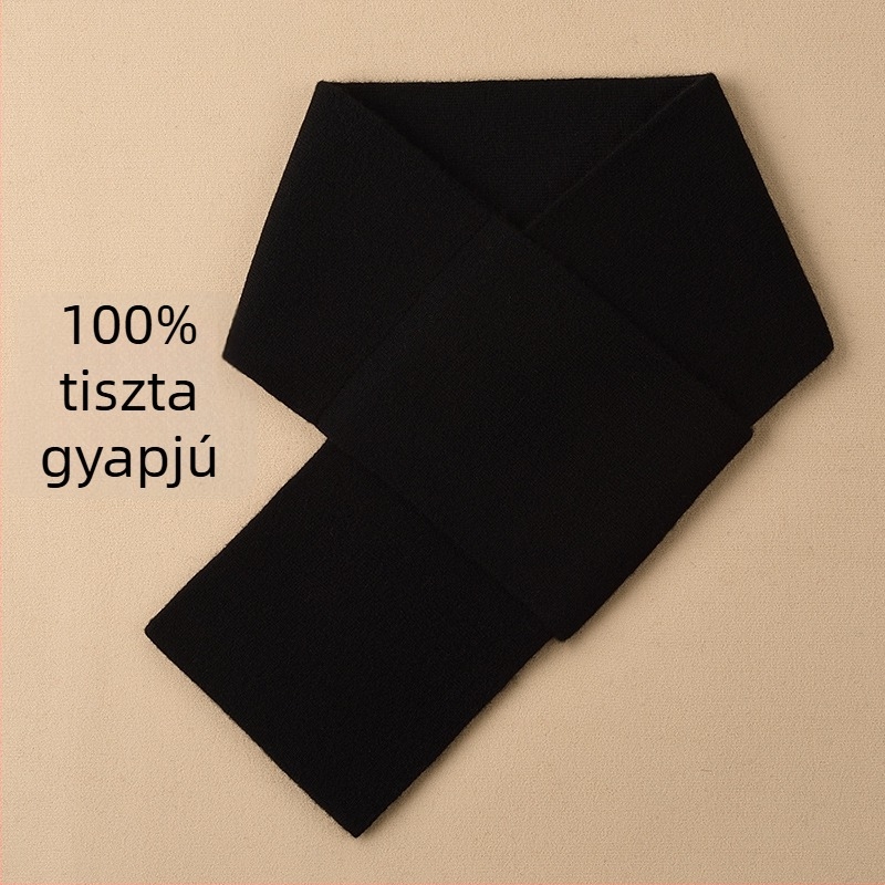 100% gyapjú férfi rövid kötött sál téli időszakra, meleg és sokoldalú - ajándék a barátodnak