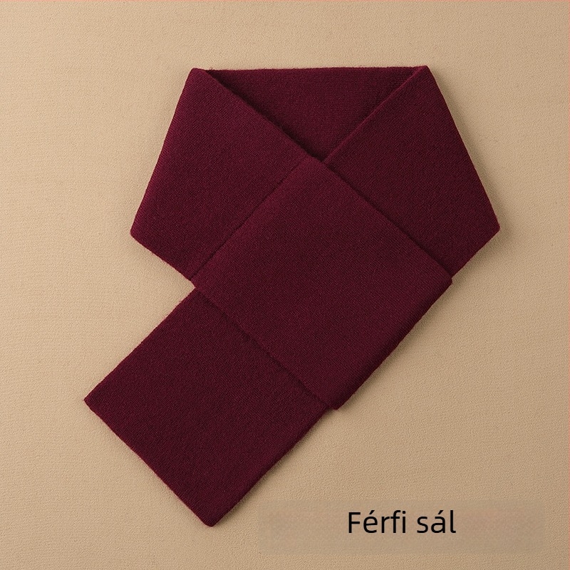 100% gyapjú férfi rövid kötött sál téli időszakra, meleg és sokoldalú - ajándék a barátodnak