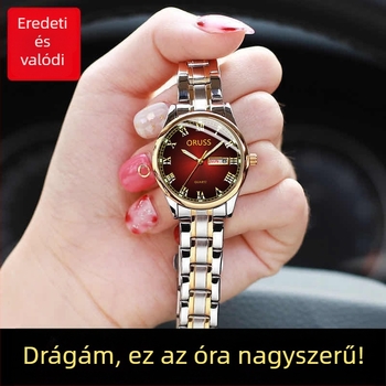 ORUSS női kvarcóra, világító számlap, vízálló 30 m-ig, kerámia tokkal, márka, könnyű luxus, minimalista elegancia