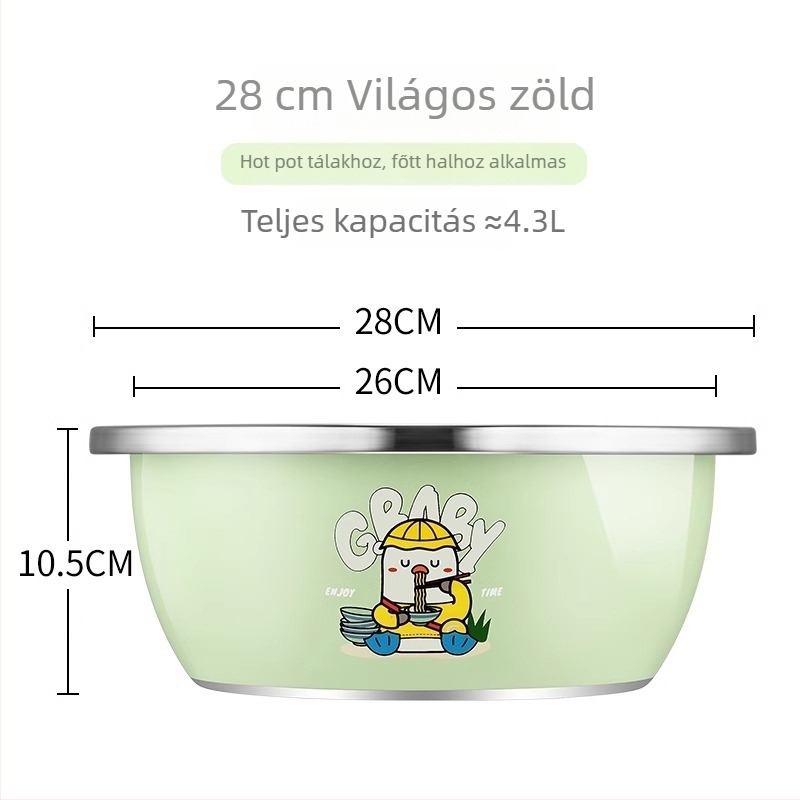 Élelmiszer-minőségű rozsdamentes acél konyhai mosóedény szűrőkosárral, zöldségek mosására, tojás felverésére és tészta dagasztására – 23×9,5×21 cm