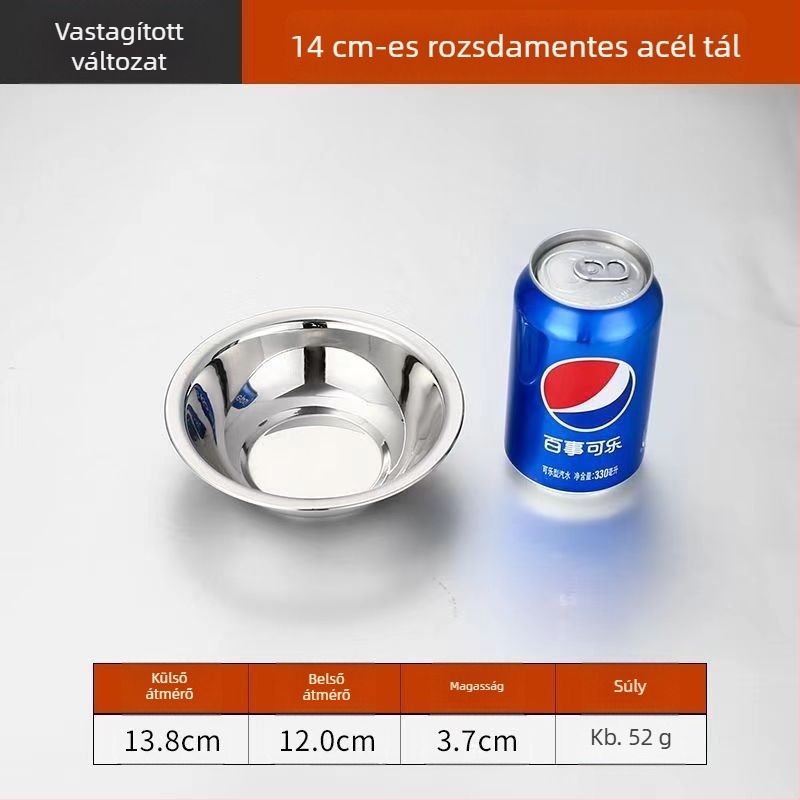 Rozsdamentes acélból készült, vastag falú fűszertál — többfunkciós konyhai használatra, éttermekbe, szállodákba és otthonra