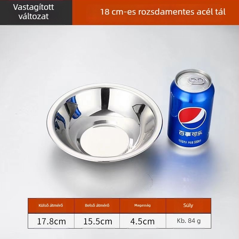 Rozsdamentes acélból készült, vastag falú fűszertál — többfunkciós konyhai használatra, éttermekbe, szállodákba és otthonra