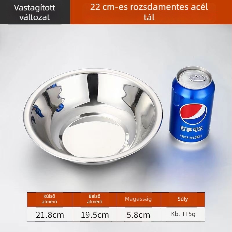 Rozsdamentes acélból készült, vastag falú fűszertál — többfunkciós konyhai használatra, éttermekbe, szállodákba és otthonra