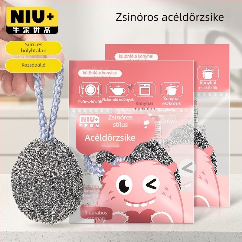 Rozsdamentes acél tisztító golyó akasztóval a konyhába