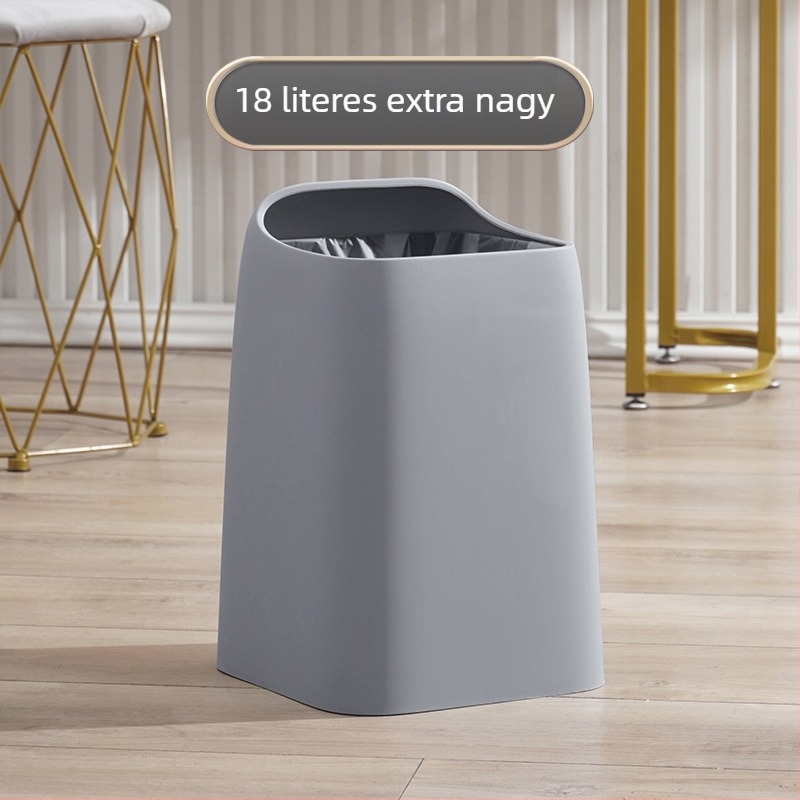Skandináv stílusú dupla rétegű műanyag tárolóedény, négyszögletes, 10 L, fedél nélküli, nappaliba, konyhába és irodába