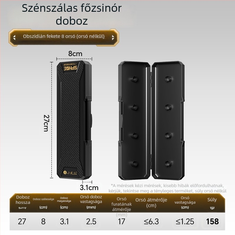 ABS fő damil tároló doboz zárható, csúszásmentes felülettel, damil és horgászati eszközök tárolására