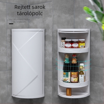 Konyhai forgó fűszer- és olajüveg tároló – sarokban használható