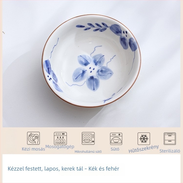 Japán virágmintás kerámiatálak — rizses tál, mély tál, sekély tál, desszerttál