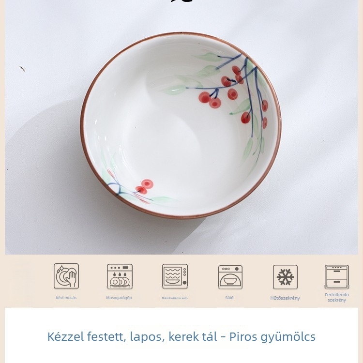 Japán virágmintás kerámiatálak — rizses tál, mély tál, sekély tál, desszerttál