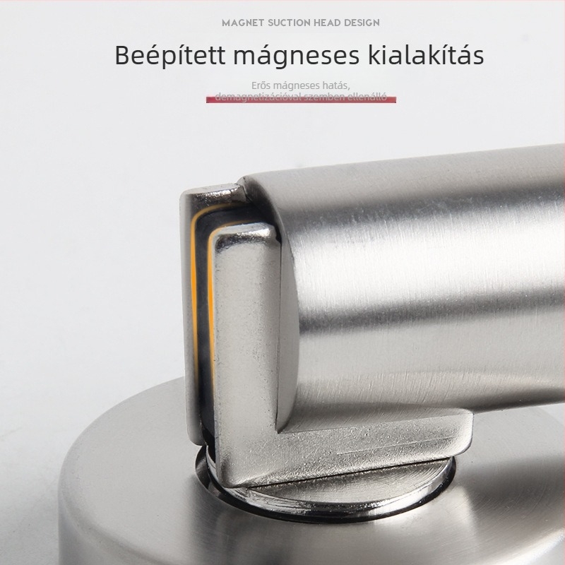 Rozsdamentes acél mágneses ajtó rögzítő, meghosszabbított és megerősített kivitelben, biztonsági és tűzvédelmi ajtókhoz, hálószobákhoz és erkélyekhez