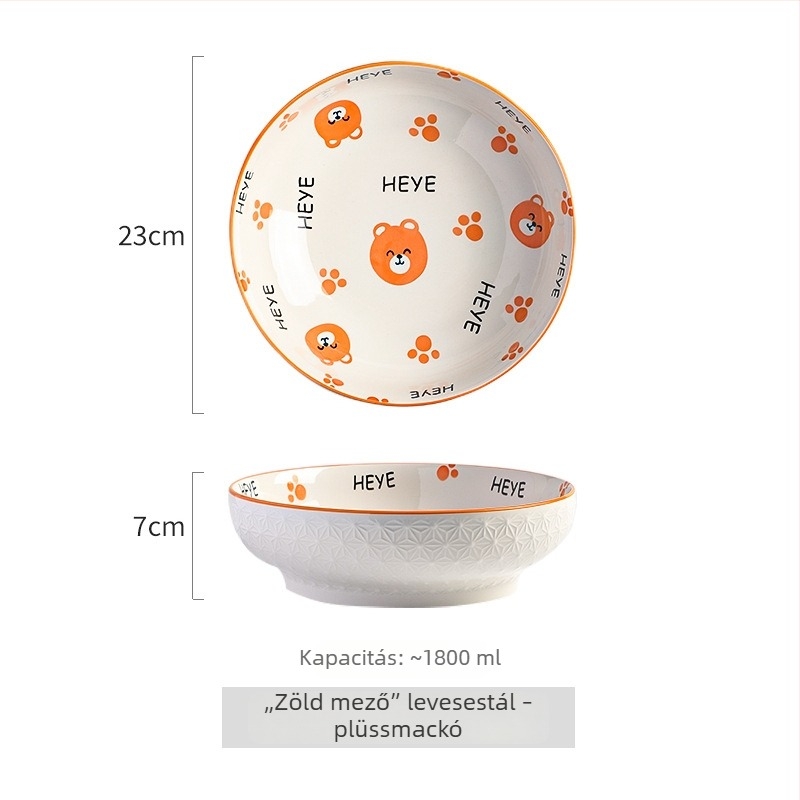 Fekete porcelán levesestál, 2025-ös új modell, extra nagy méret, otthoni használatra – nagy tál halhoz savanyúkáposztával