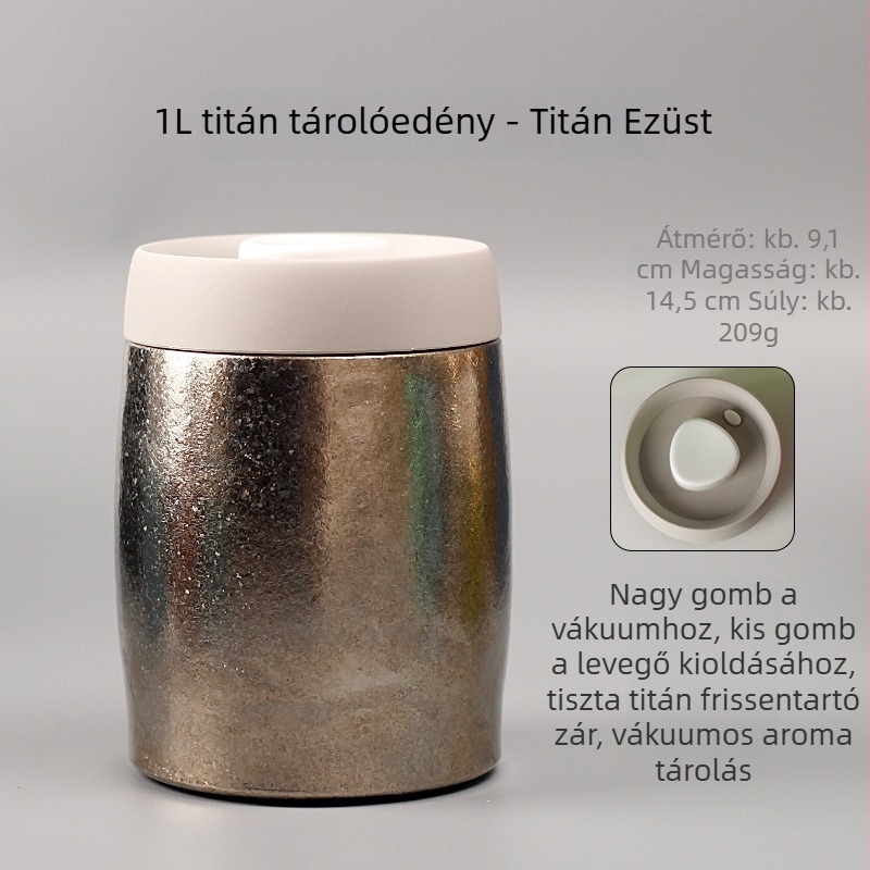 680 ml tiszta titánból készült zárható teátartó, vákuumzárású, nagy kapacitású, szivárgásmentes, nyomásos vákuumkivonó mechanizmus