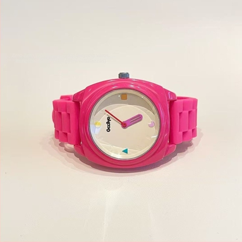 Gccliyo női karóra, dopamin-ihletésű színblokkolás, barackos árnyalat, 40 mm-es számlap, szilikon szíj, kvarc működés, 10 m-es vízállóság