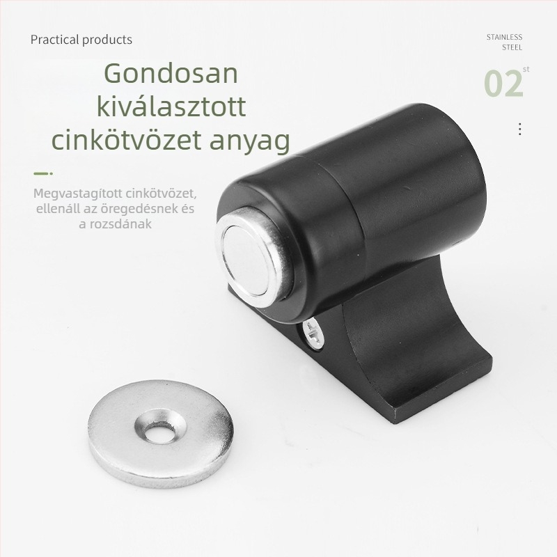 Puyat Padlóra szerelt mágneses ajtóstop, fúrás nélkül, láthatatlan, ütközésmentes, csendes működés, állítható, fürdőszobára és WC-re