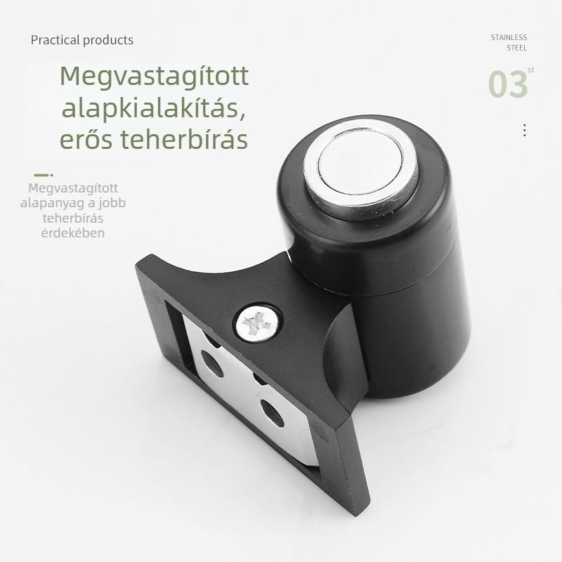 Puyat Padlóra szerelt mágneses ajtóstop, fúrás nélkül, láthatatlan, ütközésmentes, csendes működés, állítható, fürdőszobára és WC-re