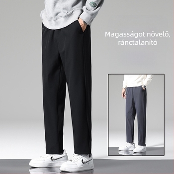 Férfi fleece sportnadrág, 3/4 hosszúságú, elasztikus derékpánttal és kötőfűzővel, egyenes szabású, meleg, plusz méret