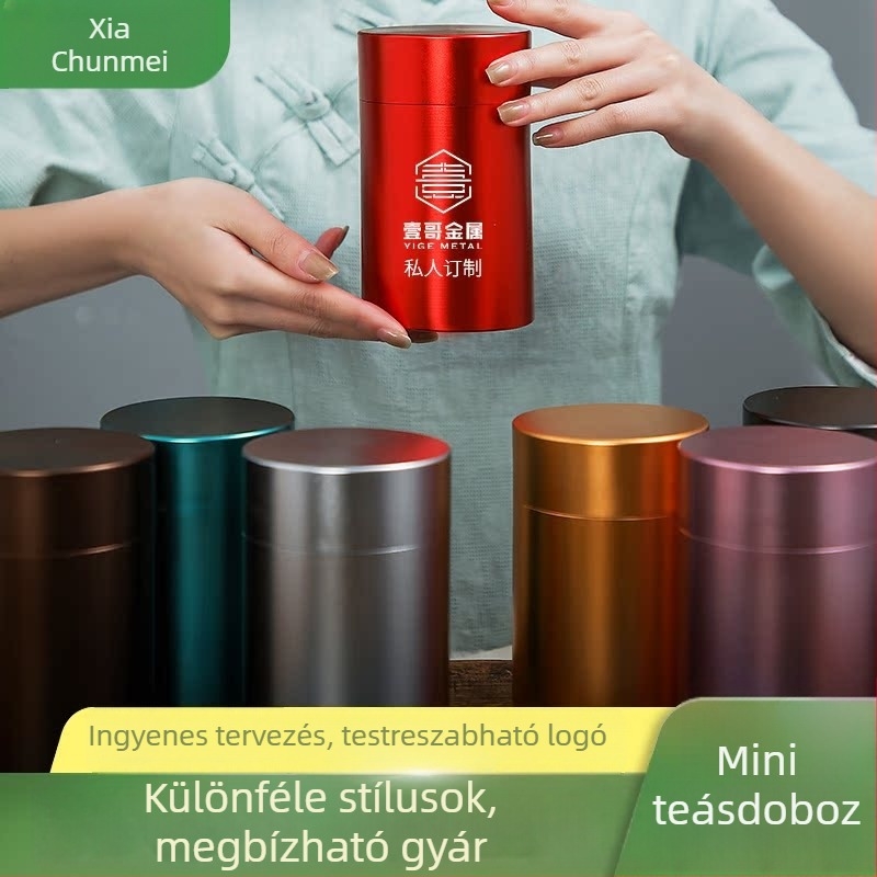 Hordozható teás doboz titan–alumínium ötvözetből, zárható utazáshoz, spirálisan csomagolt tea