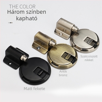 Rejtett padlóra szerelhető ajtóstop, fúrás nélkül, mágnesmentes, cinkötvözet, szélálló