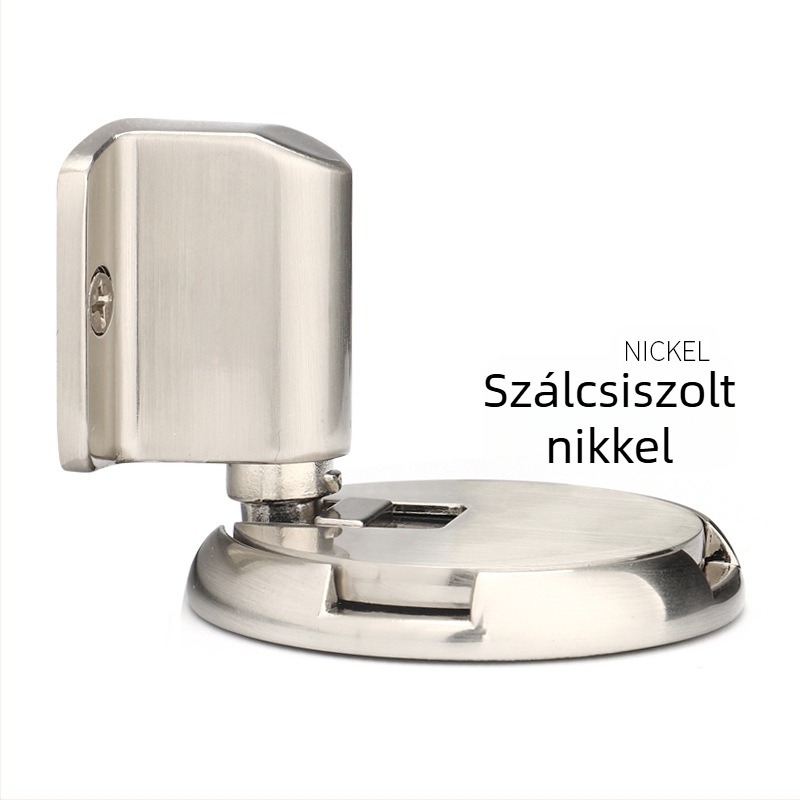 Rejtett padlóra szerelhető ajtóstop, fúrás nélkül, mágnesmentes, cinkötvözet, szélálló