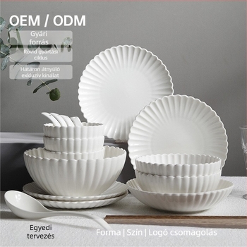Testreszabható porcelán étkészlet vintage krizantéma mintával – háztartási tányérok, rizses tál, főételes tál, gyümölcstál