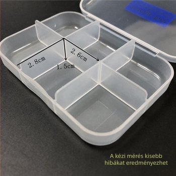 6 rekeszű tablettás doboz és kompakt ékszertároló utazáshoz