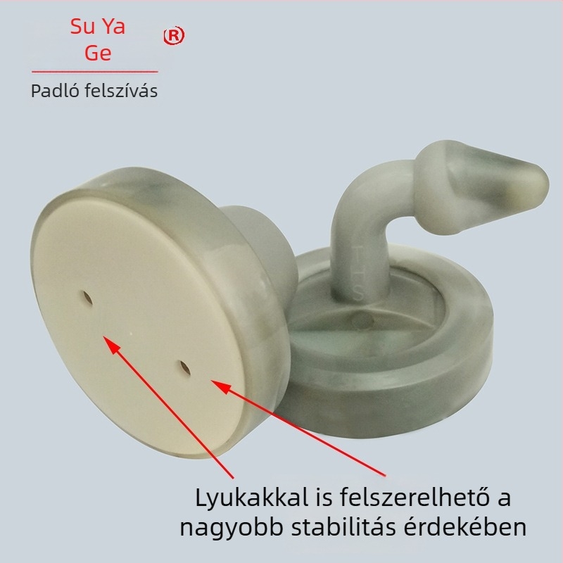 Padlóra szerelt szilikon ajtóstop, fúrás nélküli, fehér műanyag kiegészítő készlet a hálószobához