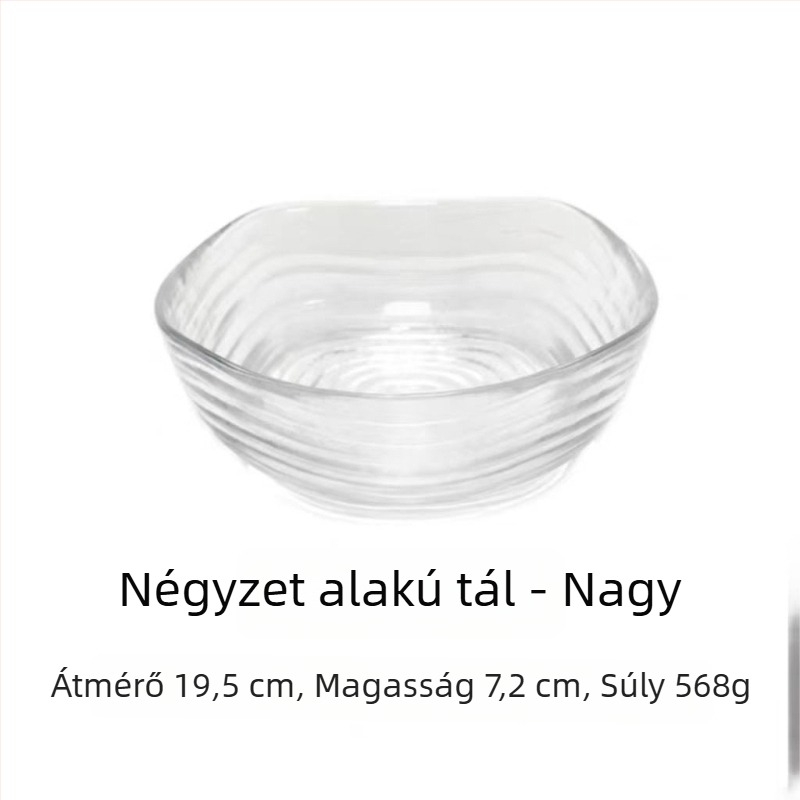 Vastagított üvegből készült gyümölcstál, nappali dísz, forróálló salátás tál, magtál, nassolnivaló és desszert tál