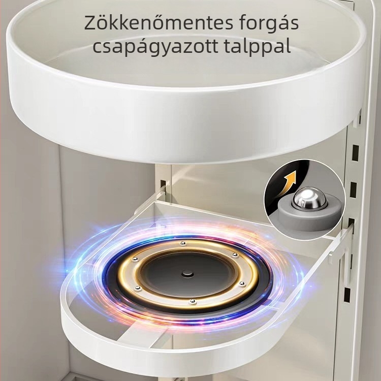 Konyhai tároló olajokhoz, sókhoz, szószokhoz, ecethez és fűszerekhez — állítható magasságú, forgó fűszertartó, szénacélból