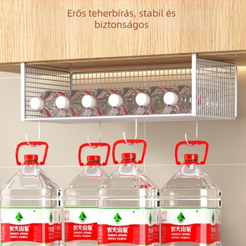 Konyhai szekrények alatti többfunkciós függő tárolópolc, fúrás nélkül, az ajtók alá akasztáshoz