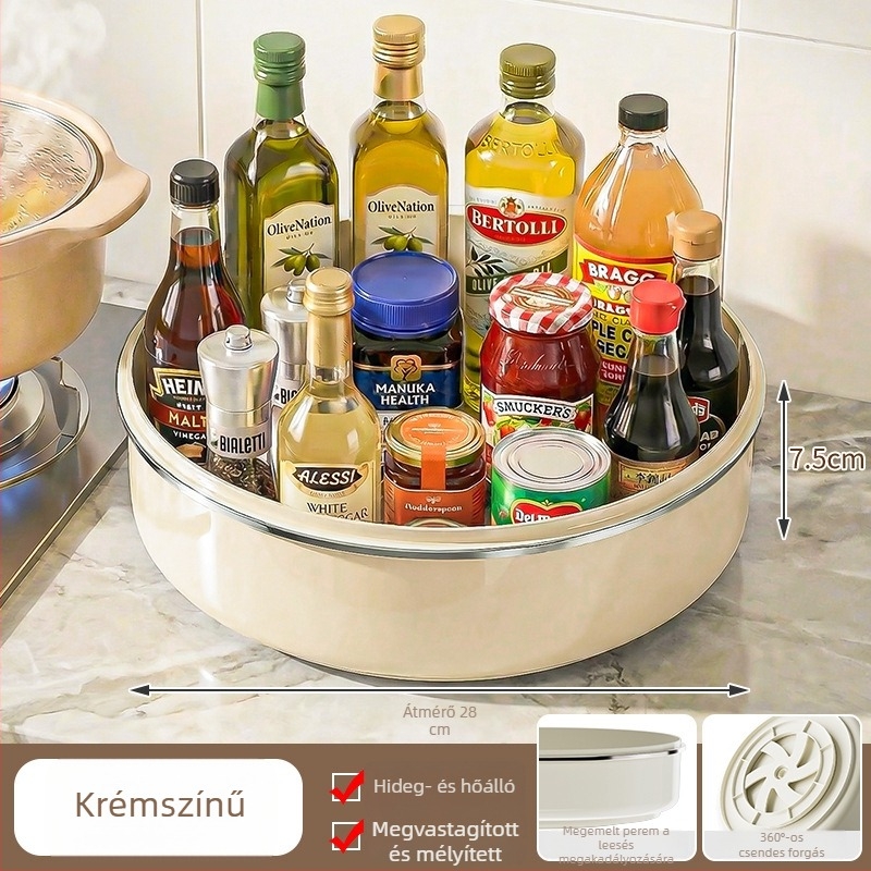 Forgó fűszertartó, nagy kapacitású, többfunkciós fűszertartó palacktároló a konyhapultra