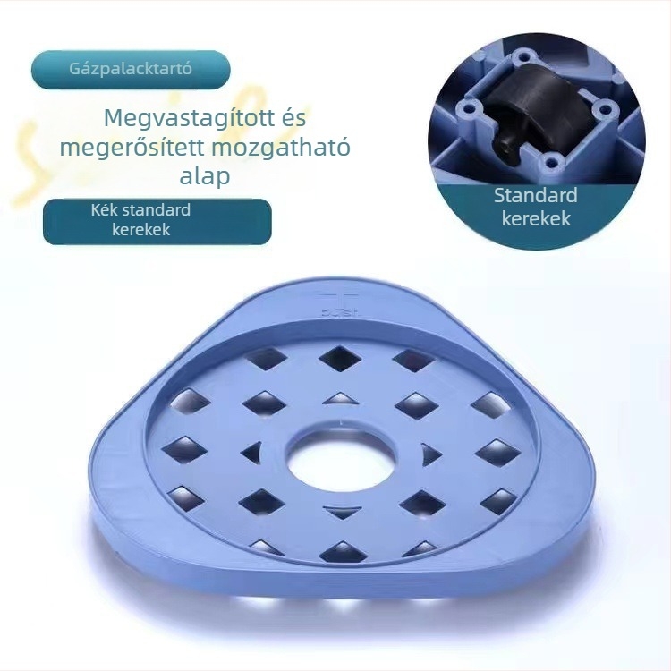Műanyag konyhai tároló állvány kerekekkel, nordic stílusú, mobil tartó gáztartályokhoz, vödörökhöz és vázákhoz