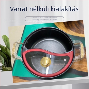 Egyrészes Yin-Yang edény 304 rozsdamentes acélból, 28–32 cm, indukciós főzőlaphoz