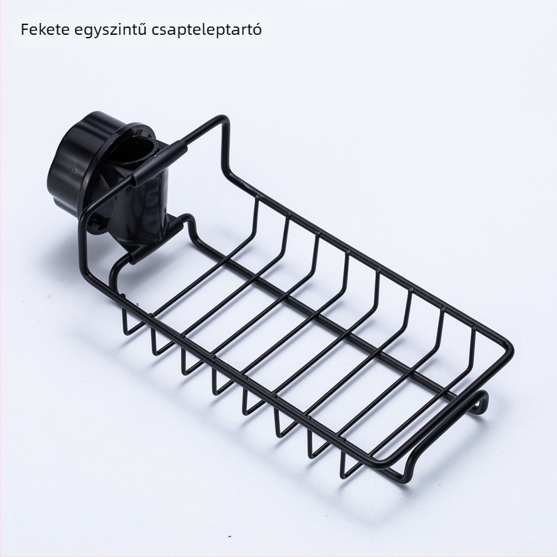 Konyhai csaptele tárolópolca – falra szerelhető lefolyópolc a mosogatóhoz, vasból, minimalist dizájn