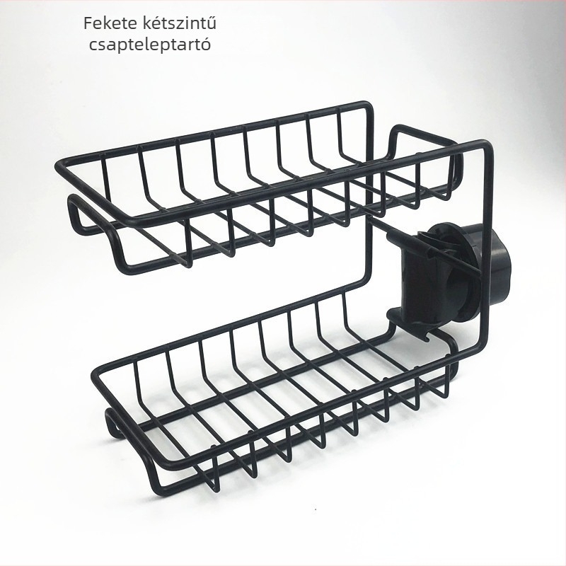 Konyhai csaptele tárolópolca – falra szerelhető lefolyópolc a mosogatóhoz, vasból, minimalist dizájn