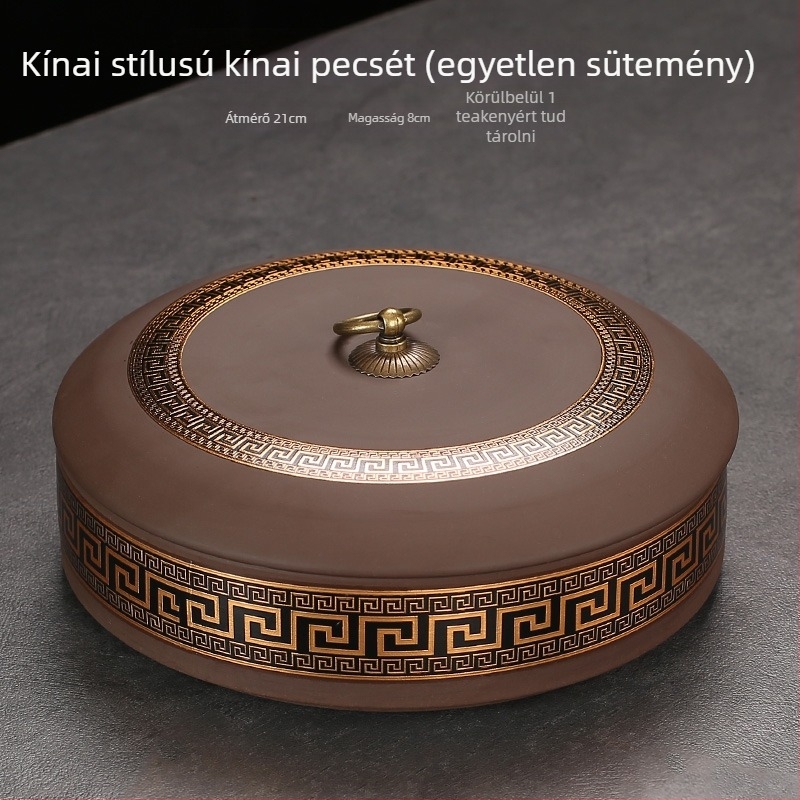 Pu'er te tároló doboz, zárt kerámia tároló lila agyagból otthoni használatra