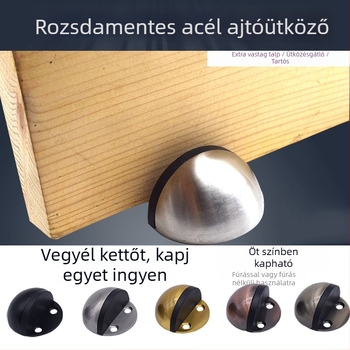 Rozsdamentes acélból készült fúrás nélküli felső ajtóstop, üvegajtókhoz