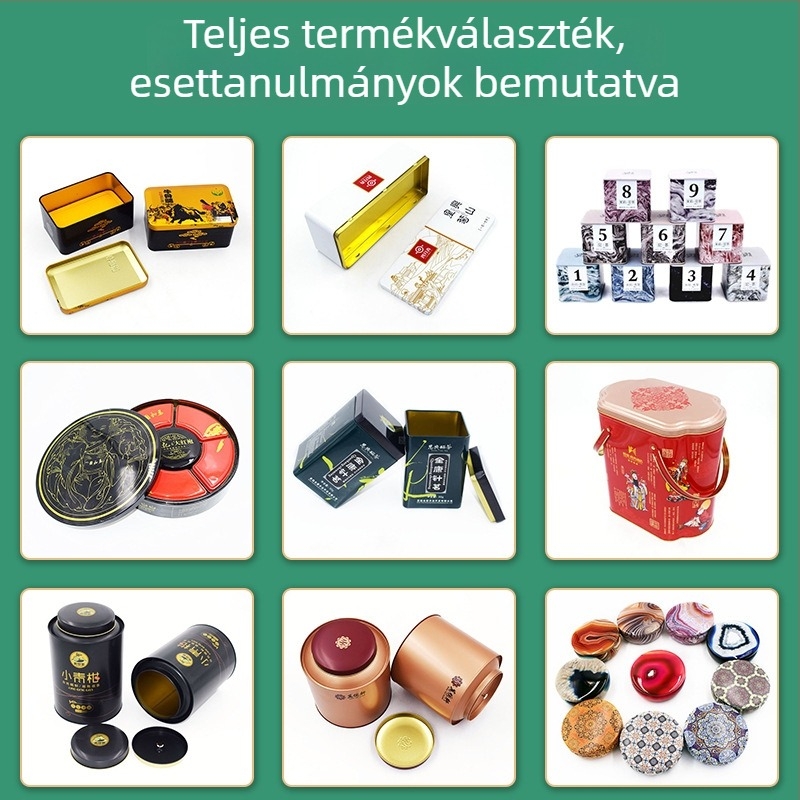 Kerek fémdoboz teához, zárt fedéllel, arany szín, 75 mm átmérő, 90 mm magas, LTD132