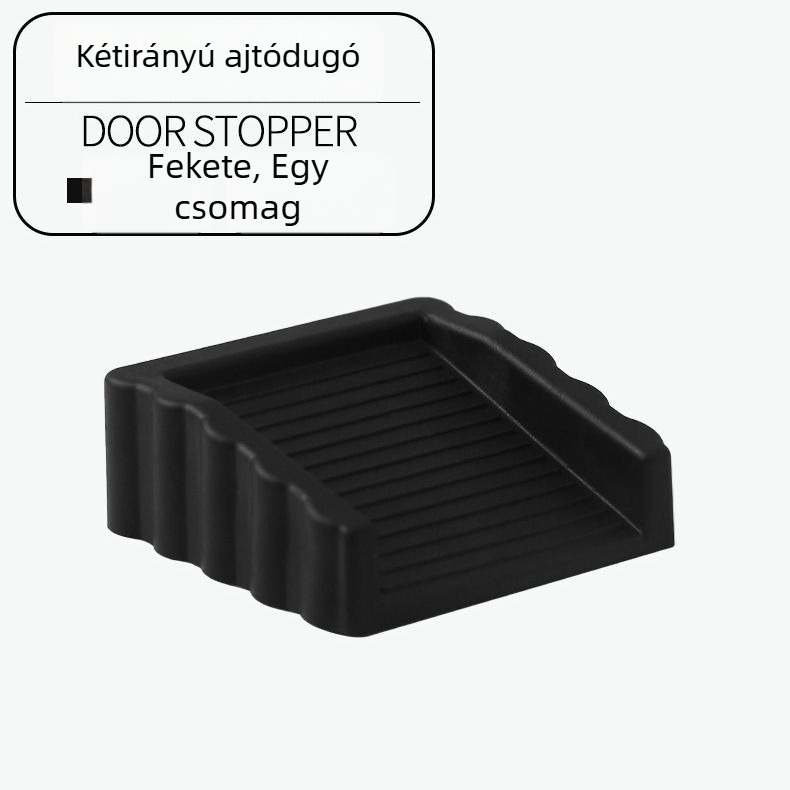 Többfunkciós ajtóstopper, szélvédett, kétirányú, levehető, lopás elleni és összeszorítás elleni védelem, fúrás nélküli rögzítés