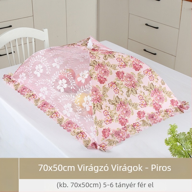 Összecsukható ételfedél hálóval, rovarmentes védelem, konyha és étkező számára, nagy méret