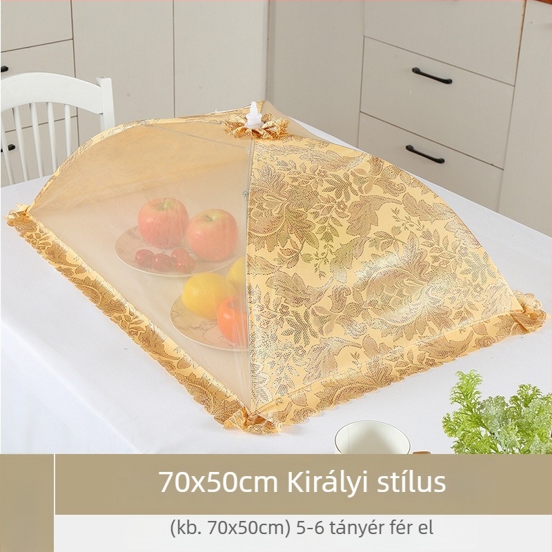Összecsukható ételfedél hálóval, rovarmentes védelem, konyha és étkező számára, nagy méret