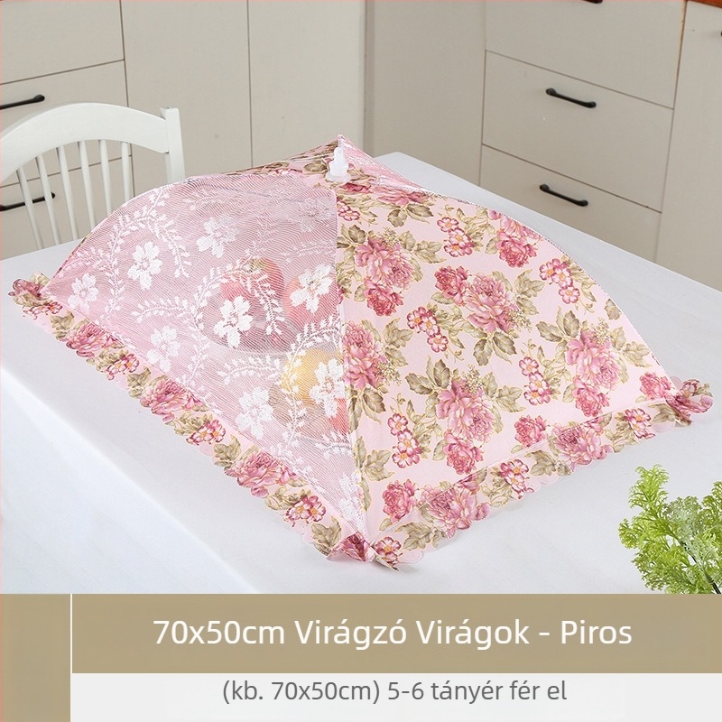 Összecsukható ételfedél hálóval, rovarmentes védelem, konyha és étkező számára, nagy méret