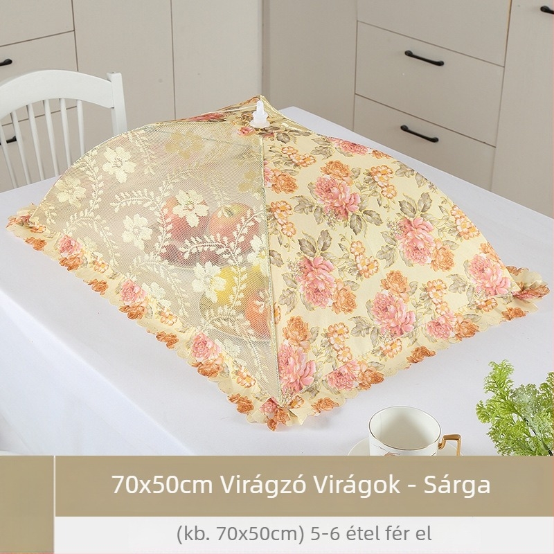 Összecsukható ételfedél hálóval, rovarmentes védelem, konyha és étkező számára, nagy méret
