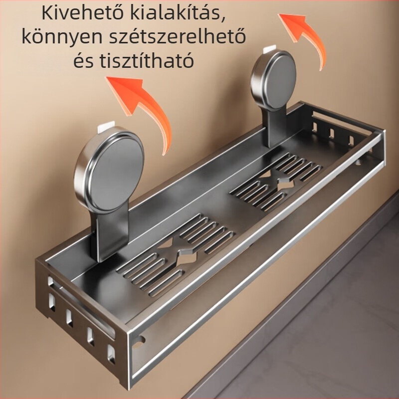 Konyhai szívókorongos polc fűszerekhez, falra szerelhető, fúrás nélkül