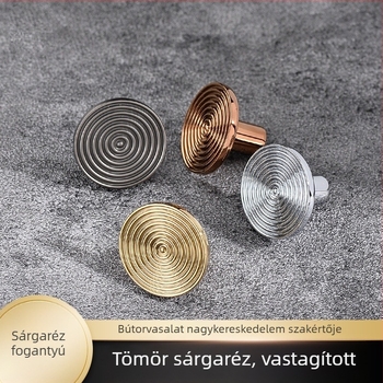 Sárgaréz egyetlen lyukú fogantyú fiókokhoz, szekrényekhez és ruhásszekrényekhez – modern minimalista dizájn